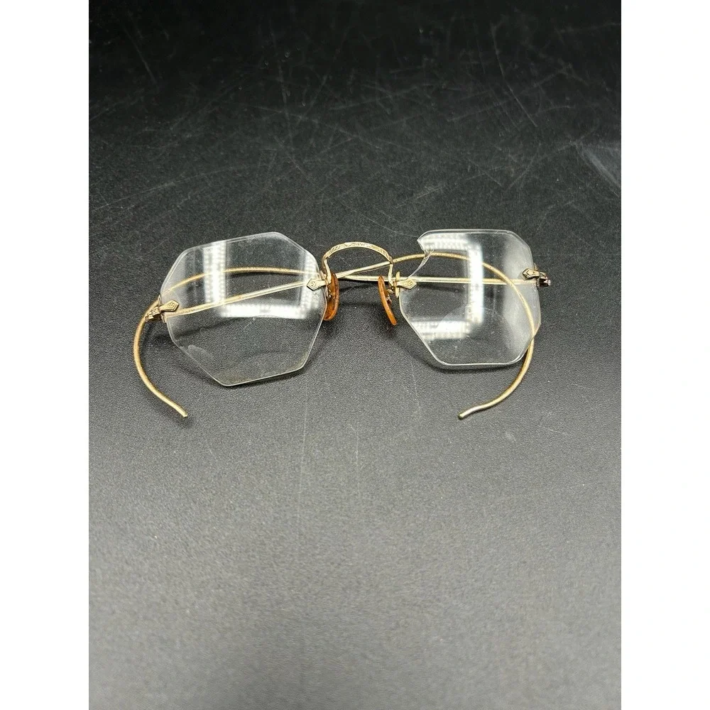 VTG AO American Optic 1/10-12K Gold Filled Octagon Wire Frame Eyeglasses